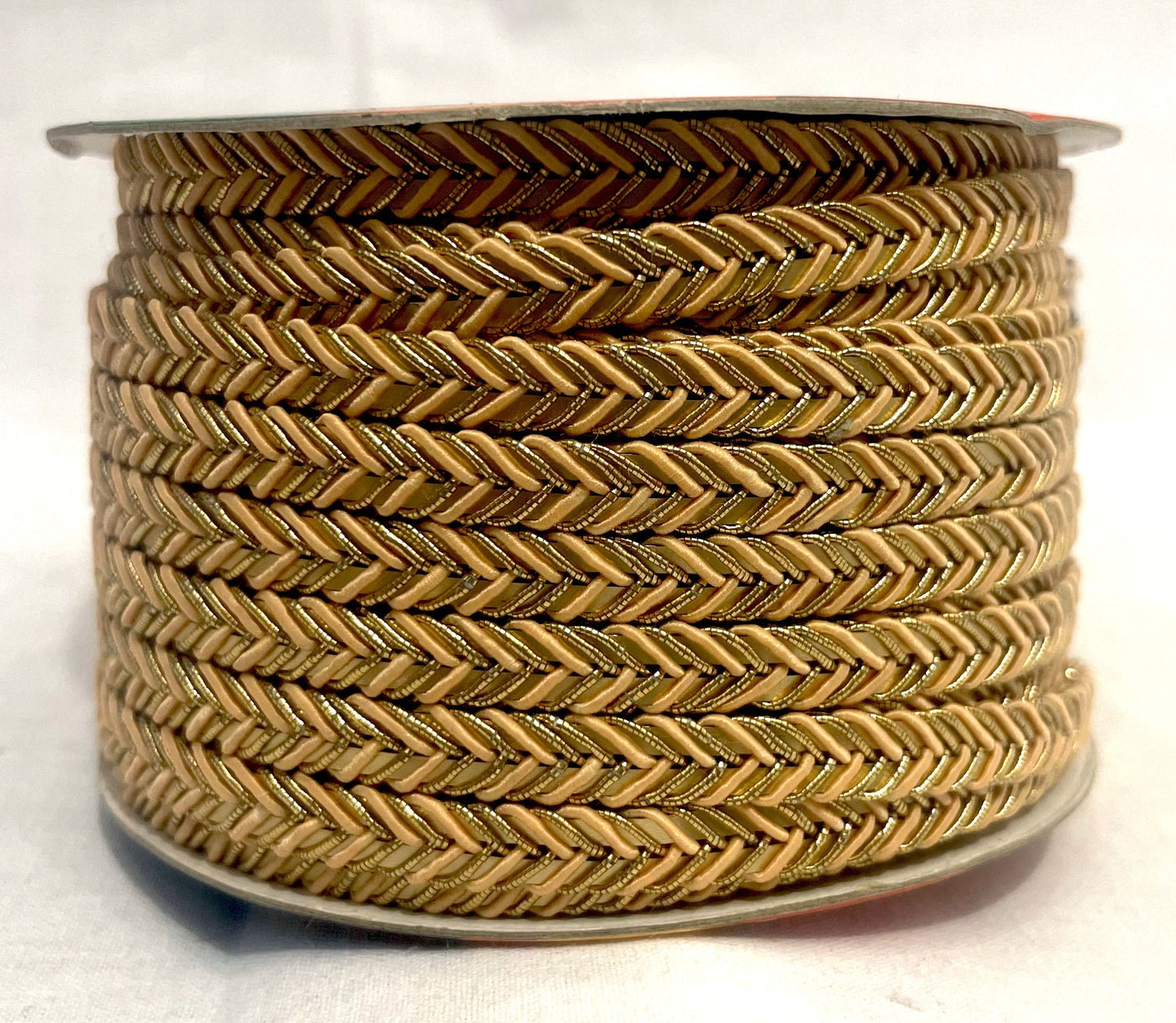 Golden Braid Border, Olive Green And Golden,  Laces for Dress, Home Décor, Shoe, Bags, Hats, DIY, Handmade, 0.2 inch Broad