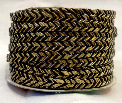 Golden Braid Border, Olive Green And Golden,  Laces for Dress, Home Décor, Shoe, Bags, Hats, DIY, Handmade, 0.2 inch Broad