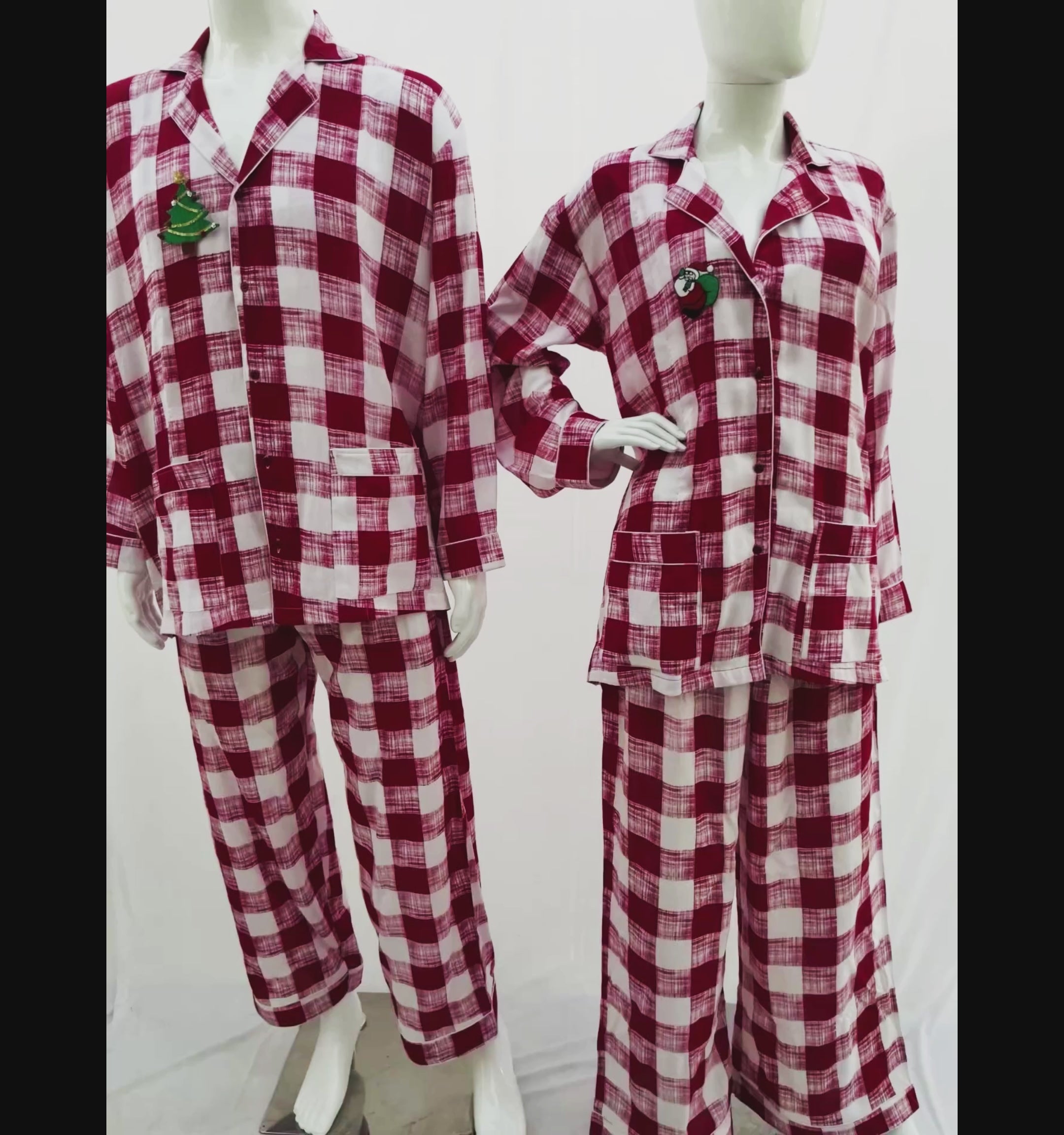 Red check pjs online womens