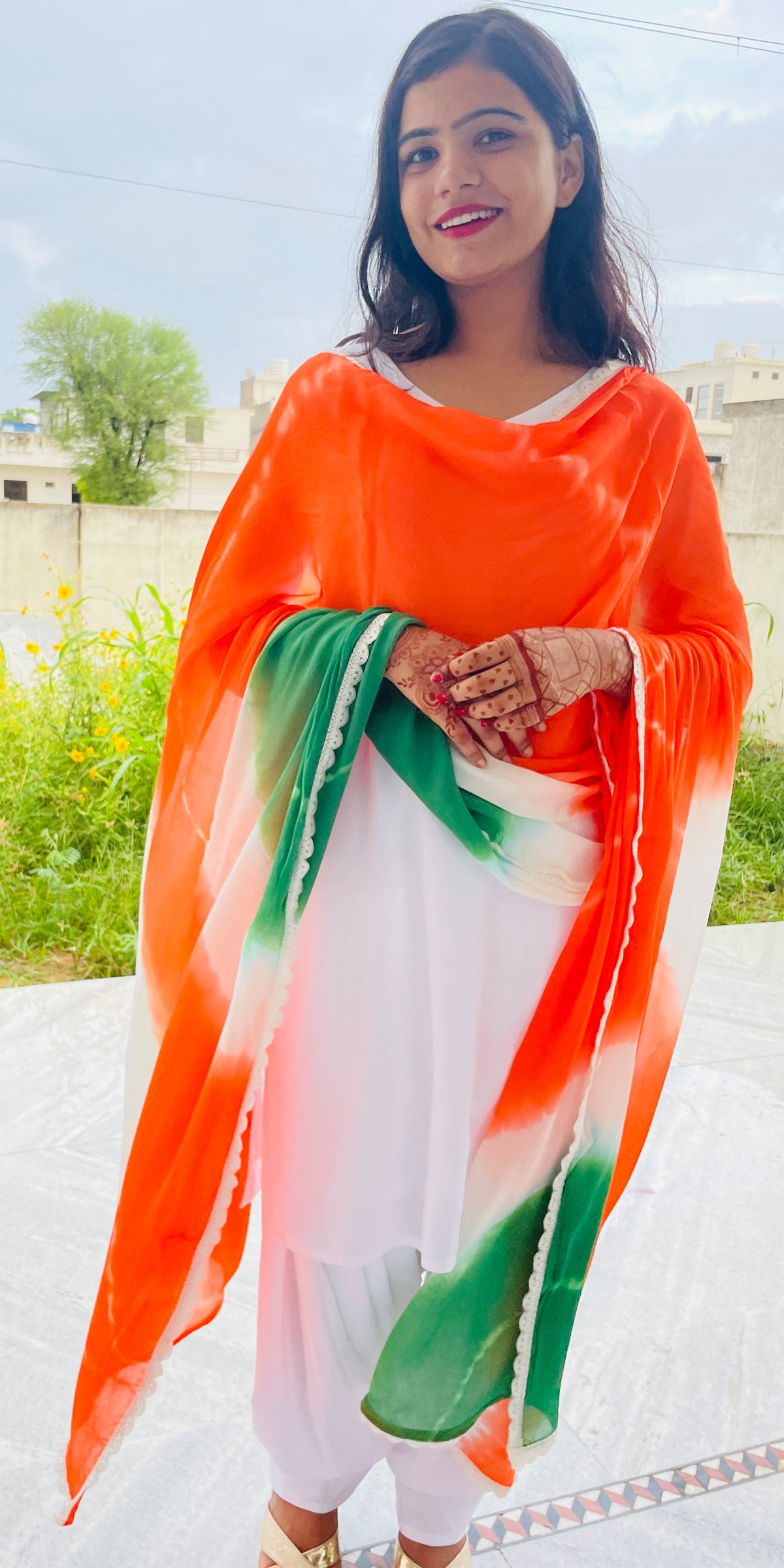 White salwar suit 2025 for independence day