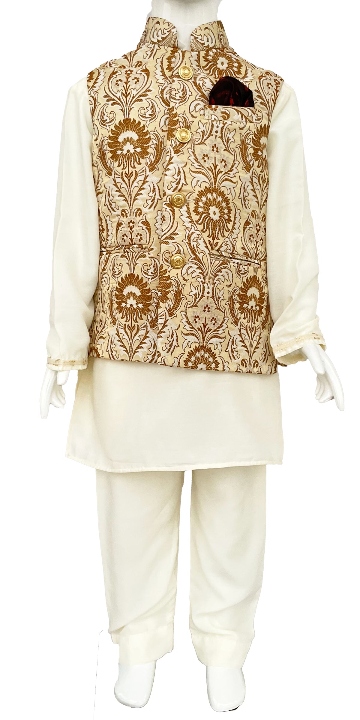 Fascinate Off White Color Art Silk Reception Wear Trendy Readymade Kurta  Pyjama With Jacket