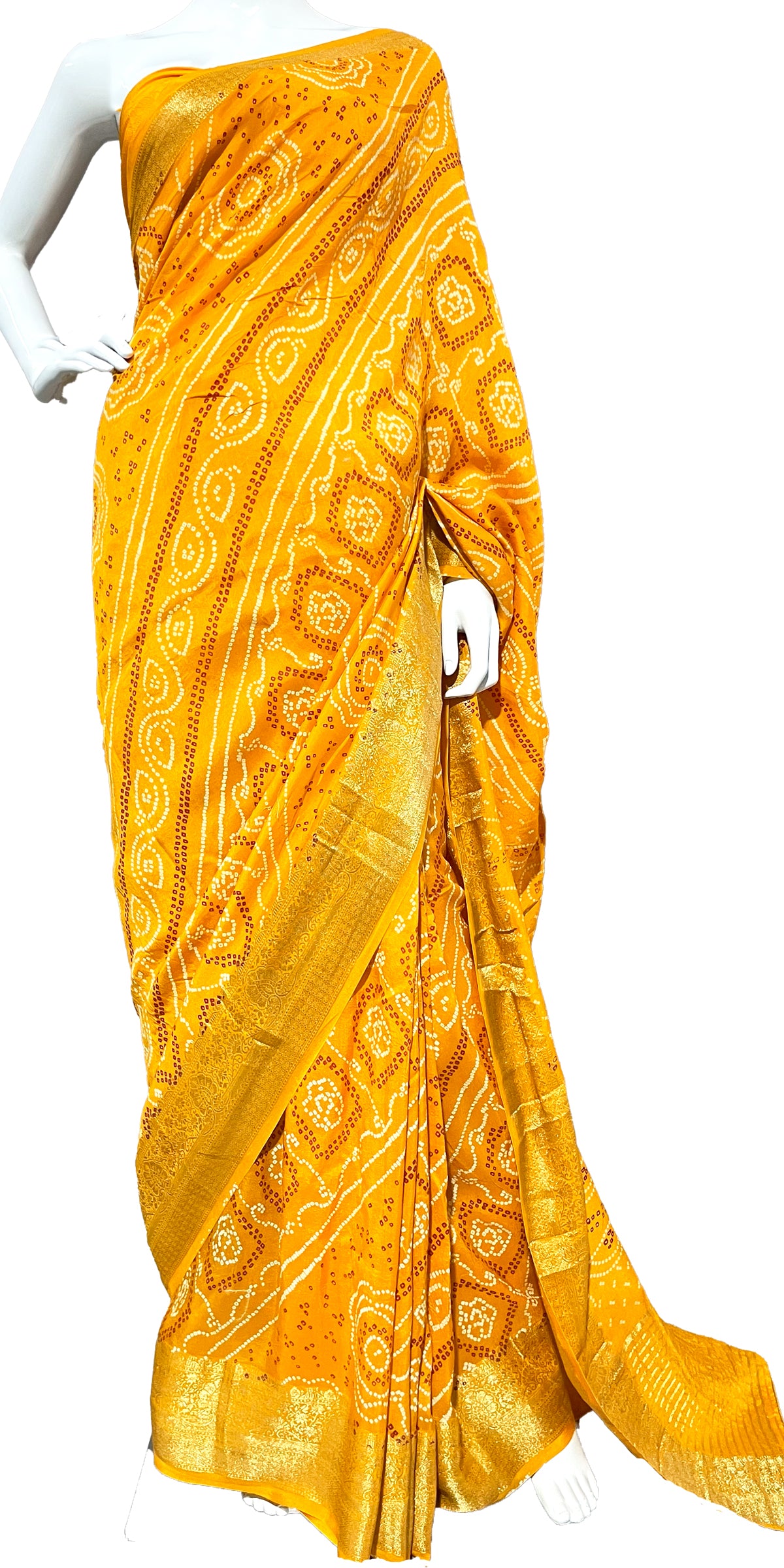 Buy Angoshobha Yellow Cotton Blended Traditional Jamdani Saree with  Unstitched Blouse online